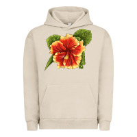 Pigment French Oak Hawaiian Hibiscus Flower Illustrations Urban Hoodie - LillyAllenDesigns