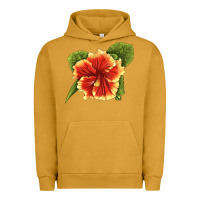Pigment Peanut Butter Hawaiian Hibiscus Flower Illustrations Urban Hoodie - LillyAllenDesigns