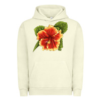 Pigment Pistachio Hawaiian Hibiscus Flower Illustrations Urban Hoodie - LillyAllenDesigns