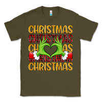 Army Green christmas grinch heart hands Classic Tee - MaliasSmallBusiness