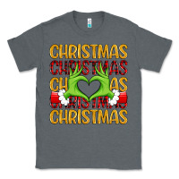 Charcoal Heather christmas grinch heart hands Classic Tee - MaliasSmallBusiness
