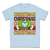Dusty Blue christmas grinch heart hands Classic Tee - MaliasSmallBusiness