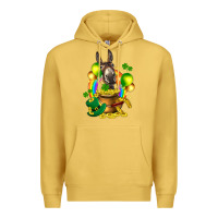 Antique Gold St. Patrick's Donkey with balloon Premium Hoodie - HowdyJamesFarm