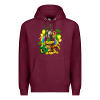 Burgundy St. Patrick's Donkey with balloon Premium Hoodie - HowdyJamesFarm