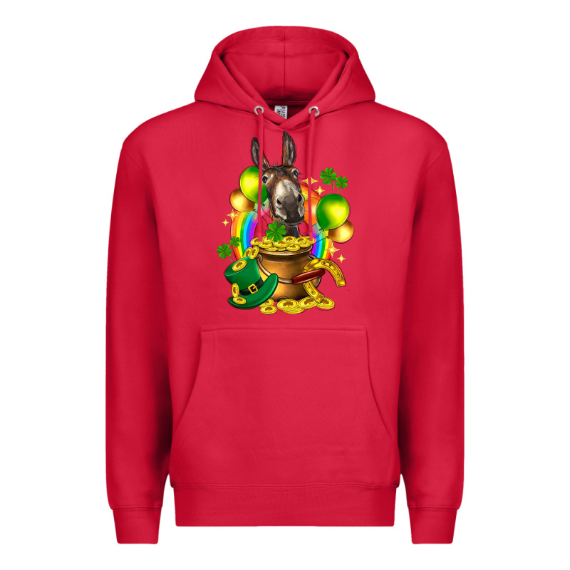 St. Patrick's Donkey With Balloon Premium Hoodie by HowdyJamesFarm | Teevron