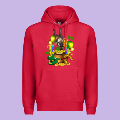 St. Patrick's Donkey With Balloon Premium Hoodie Designed By Howdyjamesfarm
