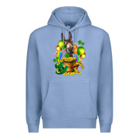 Colony Blue St. Patrick's Donkey with balloon Premium Hoodie - HowdyJamesFarm