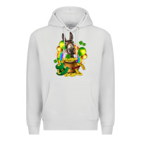 Dove Grey St. Patrick's Donkey with balloon Premium Hoodie - HowdyJamesFarm