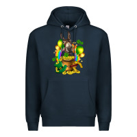 Navy St. Patrick's Donkey with balloon Premium Hoodie - HowdyJamesFarm