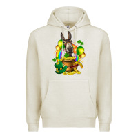 Oatmeal Heather St. Patrick's Donkey with balloon Premium Hoodie - HowdyJamesFarm