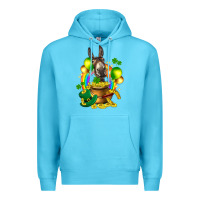 Ocean Blue St. Patrick's Donkey with balloon Premium Hoodie - HowdyJamesFarm
