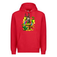 Red St. Patrick's Donkey with balloon Premium Hoodie - HowdyJamesFarm