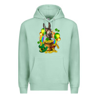 Seafoam St. Patrick's Donkey with balloon Premium Hoodie - HowdyJamesFarm