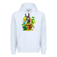 White St. Patrick's Donkey with balloon Premium Hoodie - HowdyJamesFarm