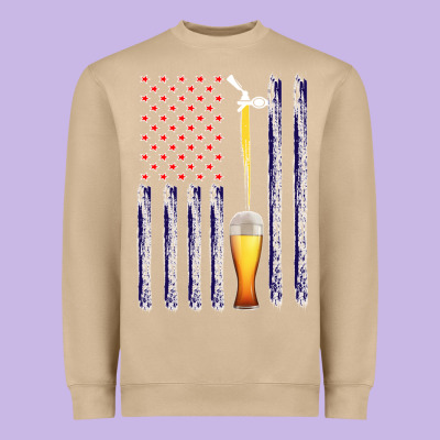 American Flag Beer Heavyweight Sweatshirt Designed By Bettercallsaul