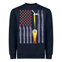 Navy American Flag Beer Heavyweight Sweatshirt - Bettercallsaul