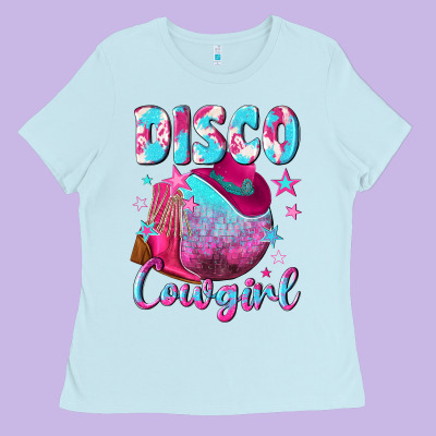 Disco Cowgirl Ladies Tee Designed By Nancycooperartshop