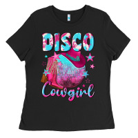 Black disco cowgirl Ladies Tee - NancyCooperArtShop