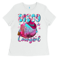 White disco cowgirl Ladies Tee - NancyCooperArtShop