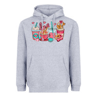 Heather Grey valentines day coffee cups (1) Heavyweight Hoodie - OliviaCreatesArt