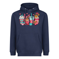Navy valentines day coffee cups (1) Heavyweight Hoodie - OliviaCreatesArt