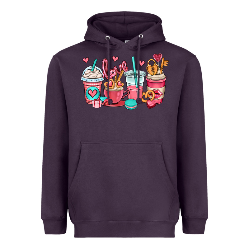 Valentines Day Coffee Cups (1) Heavyweight Hoodie by OliviaCreatesArt | Teevron