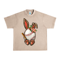 French Oak Baseball Easter Bunny Urban Heavy Tee - BundleAndBundleShop