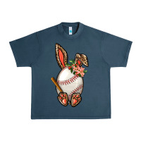 Midnight Navy Baseball Easter Bunny Urban Heavy Tee - BundleAndBundleShop