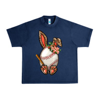 Navy Baseball Easter Bunny Urban Heavy Tee - BundleAndBundleShop