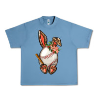 Pebble Blue Baseball Easter Bunny Urban Heavy Tee - BundleAndBundleShop