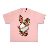 Salmon Baseball Easter Bunny Urban Heavy Tee - BundleAndBundleShop