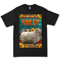 Black Western Sheep Happens Sunflowers Premium Tee - LillyAllenDesigns