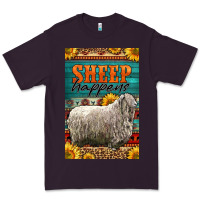 Plum Western Sheep Happens Sunflowers Premium Tee - LillyAllenDesigns