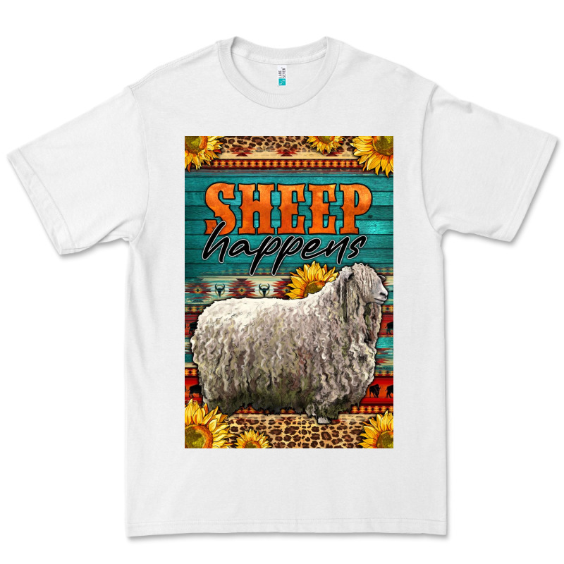 Western Sheep Happens Sunflowers Premium Tee by LillyAllenDesigns | Teevron