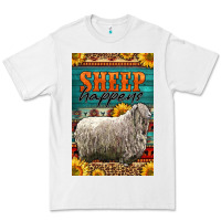 White Western Sheep Happens Sunflowers Premium Tee - LillyAllenDesigns