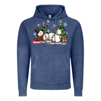 Vintage Denim christmas snowmen with wine Vintage Hoodie - MaliasSmallBusiness