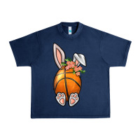Navy Basketball Easter Bunny Urban Heavy Tee - BundleAndBundleShop