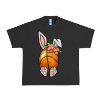 Pigment Black Basketball Easter Bunny Urban Heavy Tee - BundleAndBundleShop