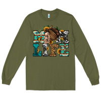 Army Green western momlife skull with bandana Long Sleeve Tee - Jasminsmagicworld