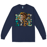 Navy western momlife skull with bandana Long Sleeve Tee - Jasminsmagicworld