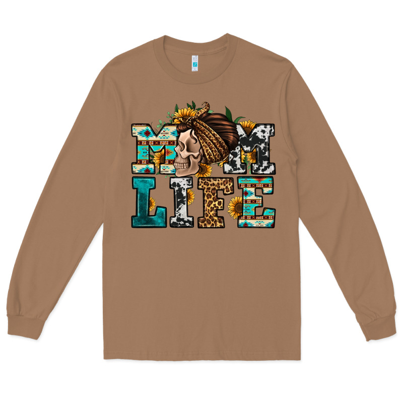 Western Momlife Skull With Bandana Long Sleeve Tee by Jasminsmagicworld | Teevron