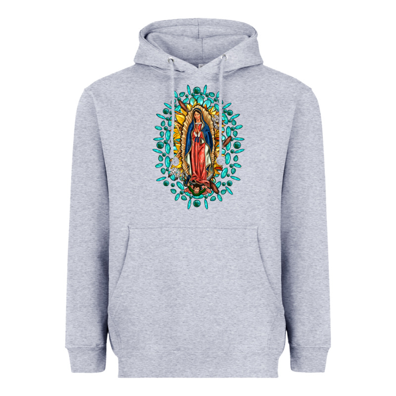 Our Lady Of Guadalupe Gemstone Sunflowers Heavyweight Hoodie by FaDigitalArtStudio | Teevron