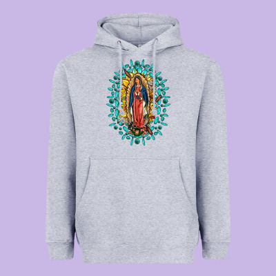 Our Lady Of Guadalupe Gemstone Sunflowers Heavyweight Hoodie Designed By Fadigitalartstudio
