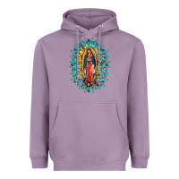 Lavender Our Lady Of Guadalupe Gemstone Sunflowers Heavyweight Hoodie - FaDigitalArtStudio