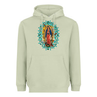 Matcha Our Lady Of Guadalupe Gemstone Sunflowers Heavyweight Hoodie - FaDigitalArtStudio