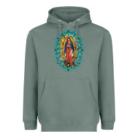 Sage Our Lady Of Guadalupe Gemstone Sunflowers Heavyweight Hoodie - FaDigitalArtStudio