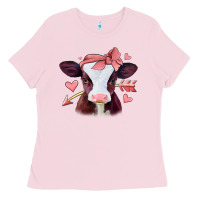 Bubblegum Pink valentines day baby calf Ladies Tee - Jasminsmagicworld
