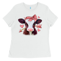 White valentines day baby calf Ladies Tee - Jasminsmagicworld