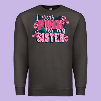 I Wear Pink For My Sister Premium Sweatshirt Designed By Fadigitalartstudio