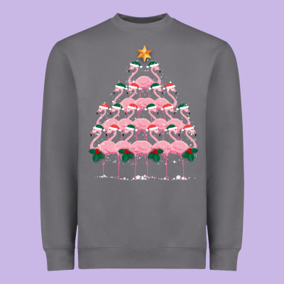 Christmas Tree Flamingo Heavyweight Sweatshirt Designed By Bettercallsaul